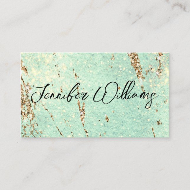 Rose Gold Glitter Modern Makeup Artist Elegant Business Card (Front)