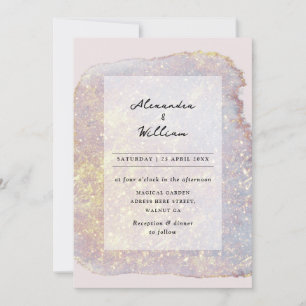Rose Gold Glitter Modern Pastel Purple Weddings Invitation