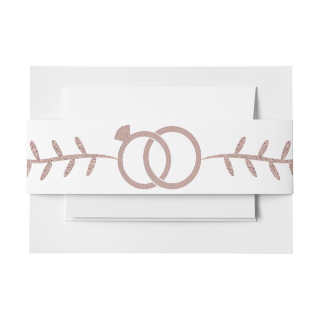 Rose Gold Glitter Modern Wedding Belly Band (Front Example)