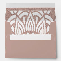 Rose Gold Glitter Modern Wedding Envelope
