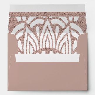 Rose Gold Glitter Modern Wedding Envelope