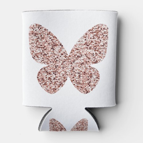 Rose Gold Glitter Monarch Clipart Cute Butterfly Can Cooler