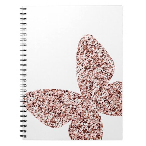 Rose Gold Glitter Monarch Clipart Cute Butterfly Notebook