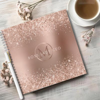 Rose Gold Glitter Monogram Boss Lady