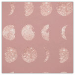 Rose Gold Glitter Moon Phases DIY By The Yard Fabric