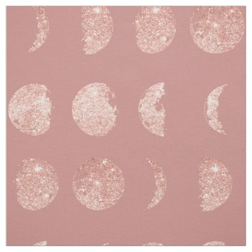 Rose Gold Glitter Moon Phases DIY By The Yard Fabric