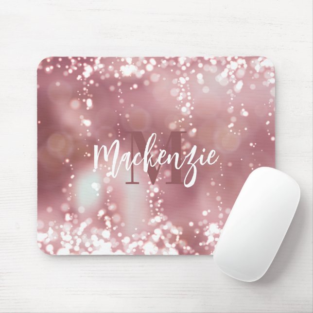 Rose Gold Glitter Mouse Pad (With Mouse)