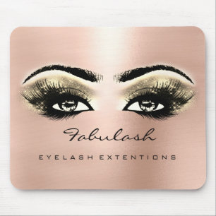 Rose Gold Glitter Name Beauty Lashes Makeup Mouse Pad