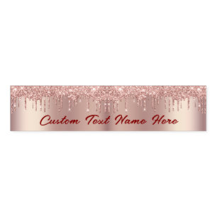 Rose Gold Glitter Napkin Bands Personalized Text