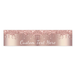 Rose Gold Glitter Napkin Bands Personalized Text