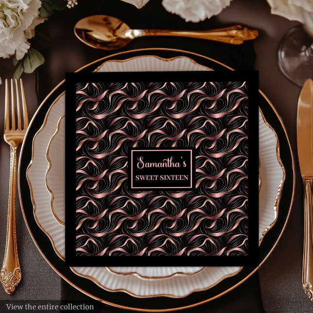 Rose Gold Glitter Napkins Modern Wedding Style (Rose Gold Glitter Napkins Modern Wedding Style)