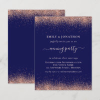 Rose Gold Glitter Navy Evening Party Wedding