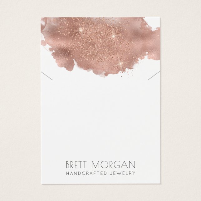 Rose Gold Glitter Necklace Jewelry Display Card (Front)