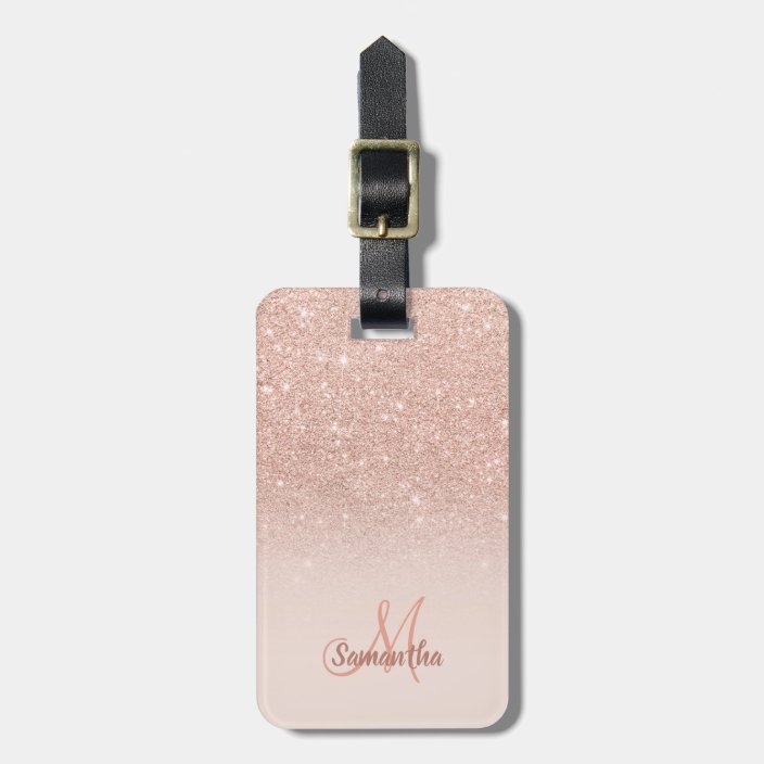 glitter luggage tag
