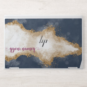 Rose Gold Glitter Ombre Marble HP Laptop Skin