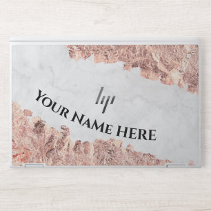 Rose Gold Glitter Ombre Marble HP Laptop Skin