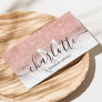 Rose gold glitter ombre marble name makeup logo business card