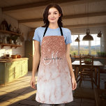 Rose Gold Glitter Ombre marble Pink Personalized Apron<br><div class="desc">This design may be personalized by choosing the customize option to add text or make other changes. If this product has the option to transfer the design to another item, please make sure to adjust the design to fit if needed. Contact me at colorflowcreations@gmail.com if you wish to have this...</div>