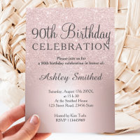 Modern rose gold glitter ombre photo Sweet 16 rsvp Tri-Fold Invitation, Zazzle