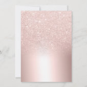 Rose gold glitter ombre metallic bridal shower invitation (Back)