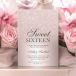 Rose gold glitter ombre metallic chic Sweet 16 Invitation<br><div class="desc">A chic and luxurious rose gold glitter ombre metallic foil design with elegant calligraphy typography for a Sweet 16 birthday party invitation .</div>
