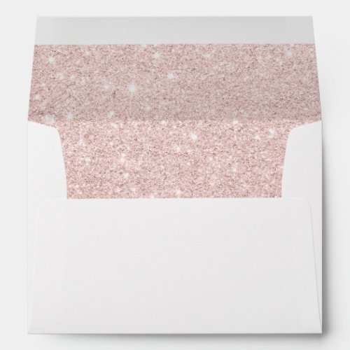 Rose gold glitter ombre metallic foil luxury envelope