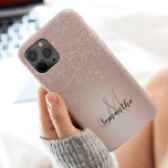 Rose gold glitter ombre metallic foil name iPhone XS max case<br><div class="desc">Rose gold glitter ombre metallic foil  personalized monogram. This is a printed image,  there are no glitter elements or shine to it.</div>