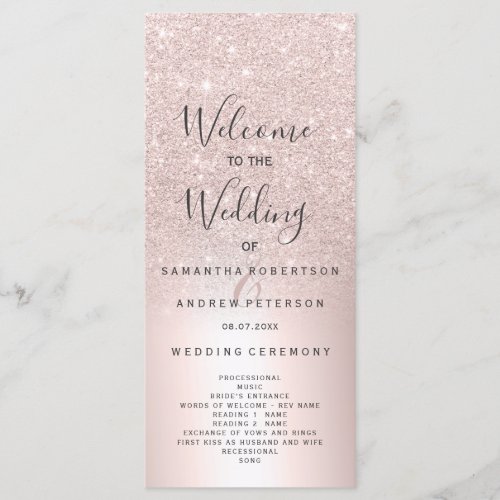 Rose gold glitter ombre metallic foil program