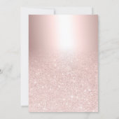 Rose gold glitter ombre metallic photo graduation invitation (Back)
