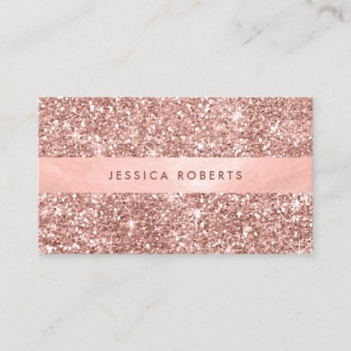 Rose Gold Glitter Pattern Trendy Professional Business Card