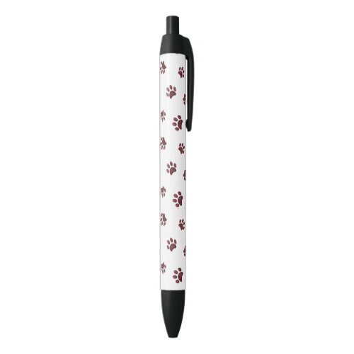 Rose Gold Glitter Paw Prints Black Ink Pen