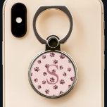 Rose Gold Glitter Paw Prints Monogram Phone Ring Stand<br><div class="desc">Show your love for animals with this cute design featuring your monogram or initial in over a rose gold glitter paw print pattern on a coordinating rose gold pink background.</div>