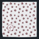 Rose Gold Glitter Paw Prints Pattern Monogram Bandana<br><div class="desc">Show how much you love animals with this cute rose gold glitter paw print patterned bandana featuring your monogram or initial. Bet your pet will look adorable wearing it too!</div>