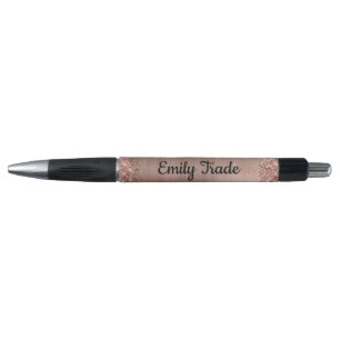 Rose Gold Glitter Pen with Personalized name