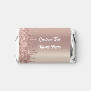Rose Gold Glitter Personalize Hershey's Miniatures
