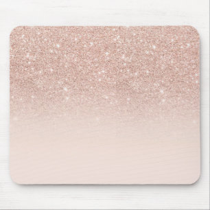 Rose Gold glitter Personalize With your name Roses Mouse Pad