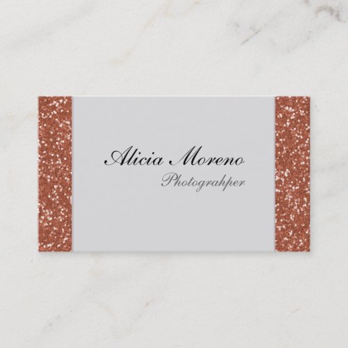 Rose Gold Glitter Personalized Business Cards