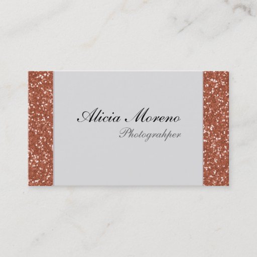 Customizable Rose Gold Glitter Personalized Business Cards