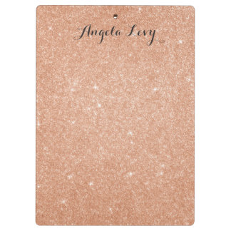 Rose Gold Glitter Personalized Clip board