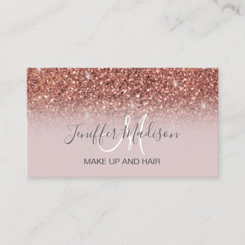 Rose gold glitter Personalized Name                Business Card