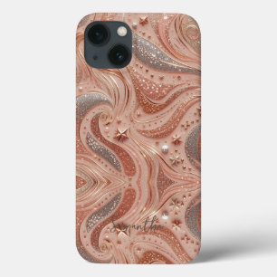 Rose Gold Glitter Personalized Name iPhone 13 Case
