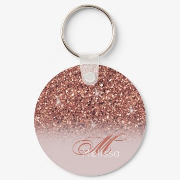 Rose gold glitter Personalized Name Keychain