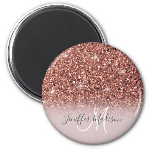 Rose gold glitter Personalized Name                Magnet