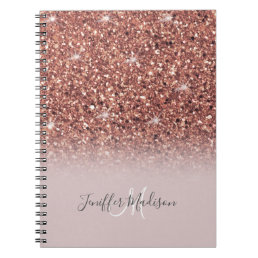 Rose gold glitter Personalized Name                Notebook