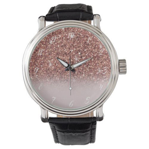 Rose gold glitter Personalized Name                Watch
