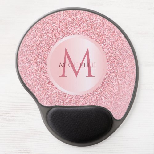 Rose Gold Glitter Personalized Template Stylish Gel Mouse Pad