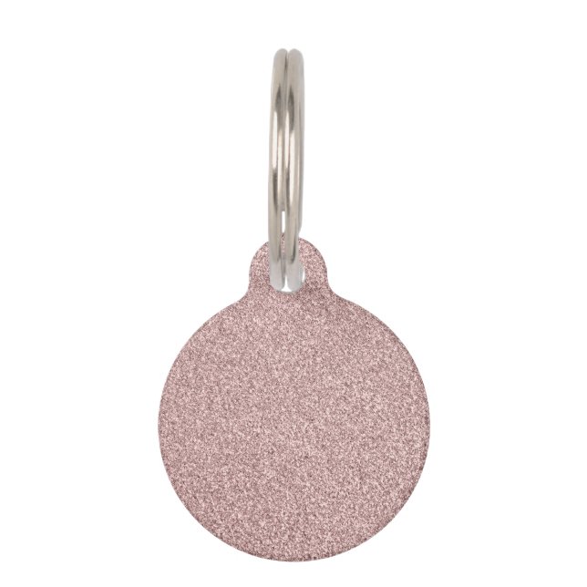 Rose Gold Glitter Pet ID Tag (Front)