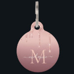 Rose Gold Glitter Pet ID Tag Custom Name Letter<br><div class="desc">Pet ID Tags with Monogram Name Text Rose Gold Blush Glitter Sparkle Personalized Gift / Suppliest - Add Your Letter / Name - Text or Remove - Make Your Special Gift - Resize and move or remove and add text / elements with customization tool. Design by MIGNED. Please see my...</div>