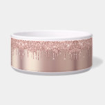 Rose Gold Glitter Pets Bowl<br><div class="desc">Pets Bowl with Rose Gold Blush Glitter Sparkle Drips Custom Text Pink Modern - or Add Your Unique Text / Nam - Make Your Special Pet Bowls Gift - Resize and move or remove and add text / elements with Customization tool. Design by MIGNED. Please see my other projects. You...</div>