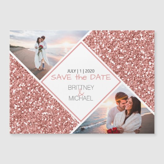 Rose Gold Glitter Photo Collage (Front)